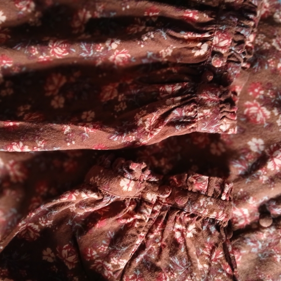 April Cornell Floral Brown/Rust Blouse Womens XL - Picture 5 of 14